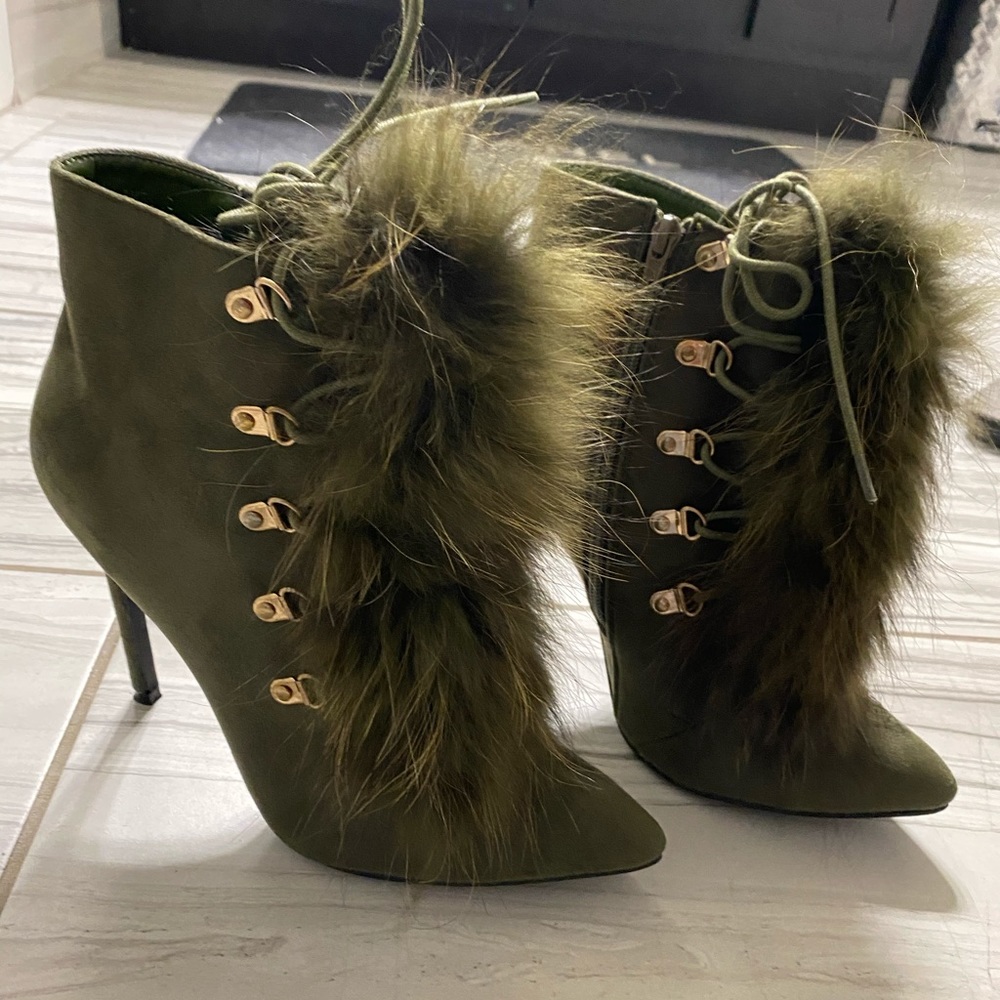Green Lace Up Boots